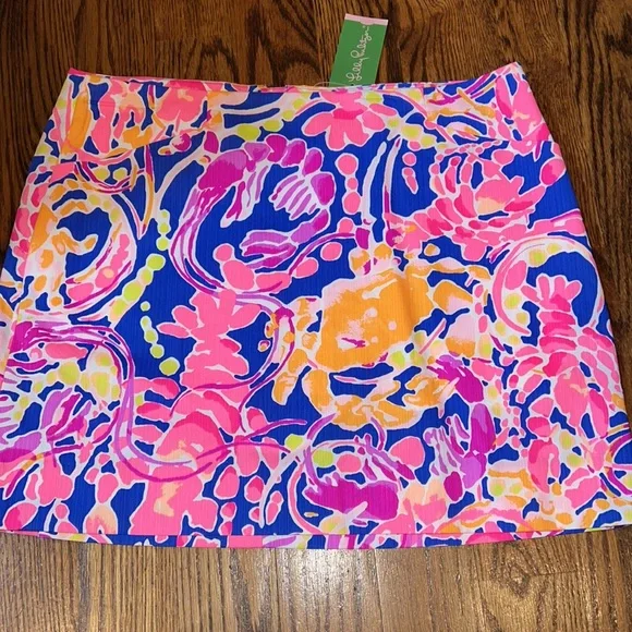 Lilly Pulitzer Marigold Skort Brilliant Blue Catch and Release size 12 NWT